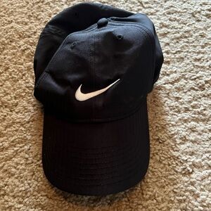 Nike Black Baseball Cap with White Swoosh